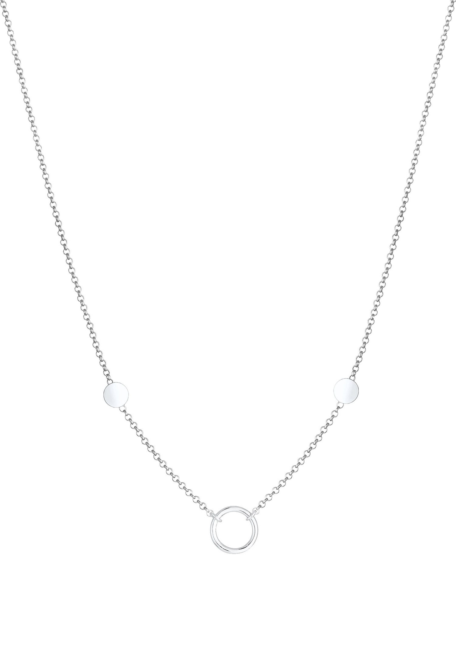 Elli Cercle Pendentif Figaro Basic Trend Collier Femme - (925/1000) Argent