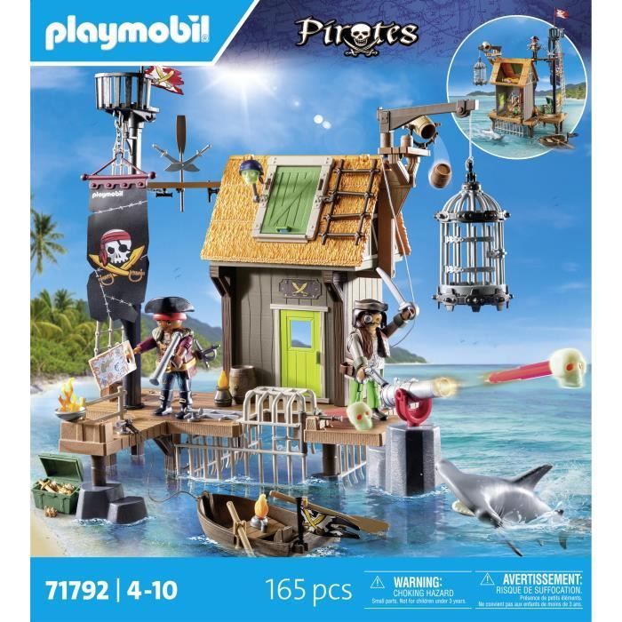 PLAYMOBIL 71792 Pirate Port with Hideout, Prisons and Cannon, 165 pieces, Pirates, Ages 4+