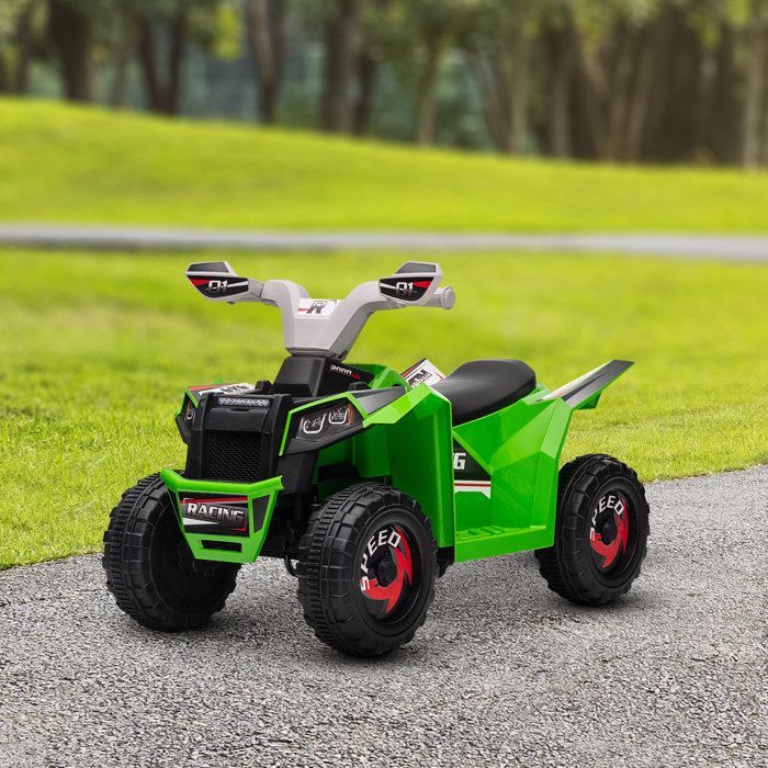 HOMCOM Elektrisches Quad für Kinder, 6-V-Batteriebetriebenes Fahrzeug mit Vorwärts- und Rückwärtsgang, 70 x 41,5 x 48,5 cm (L x B x H), Grün