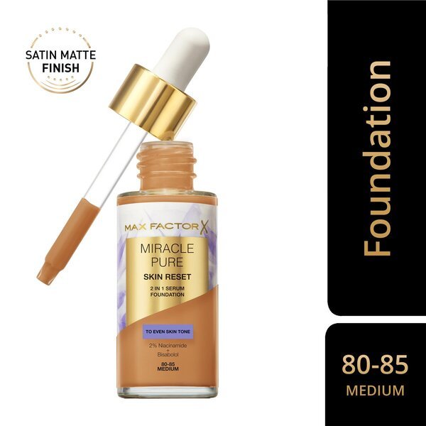 Max Factor Miracle Pure Skin Reset 80-85 Medium 2-u-1 Serum Foundation 30 ml