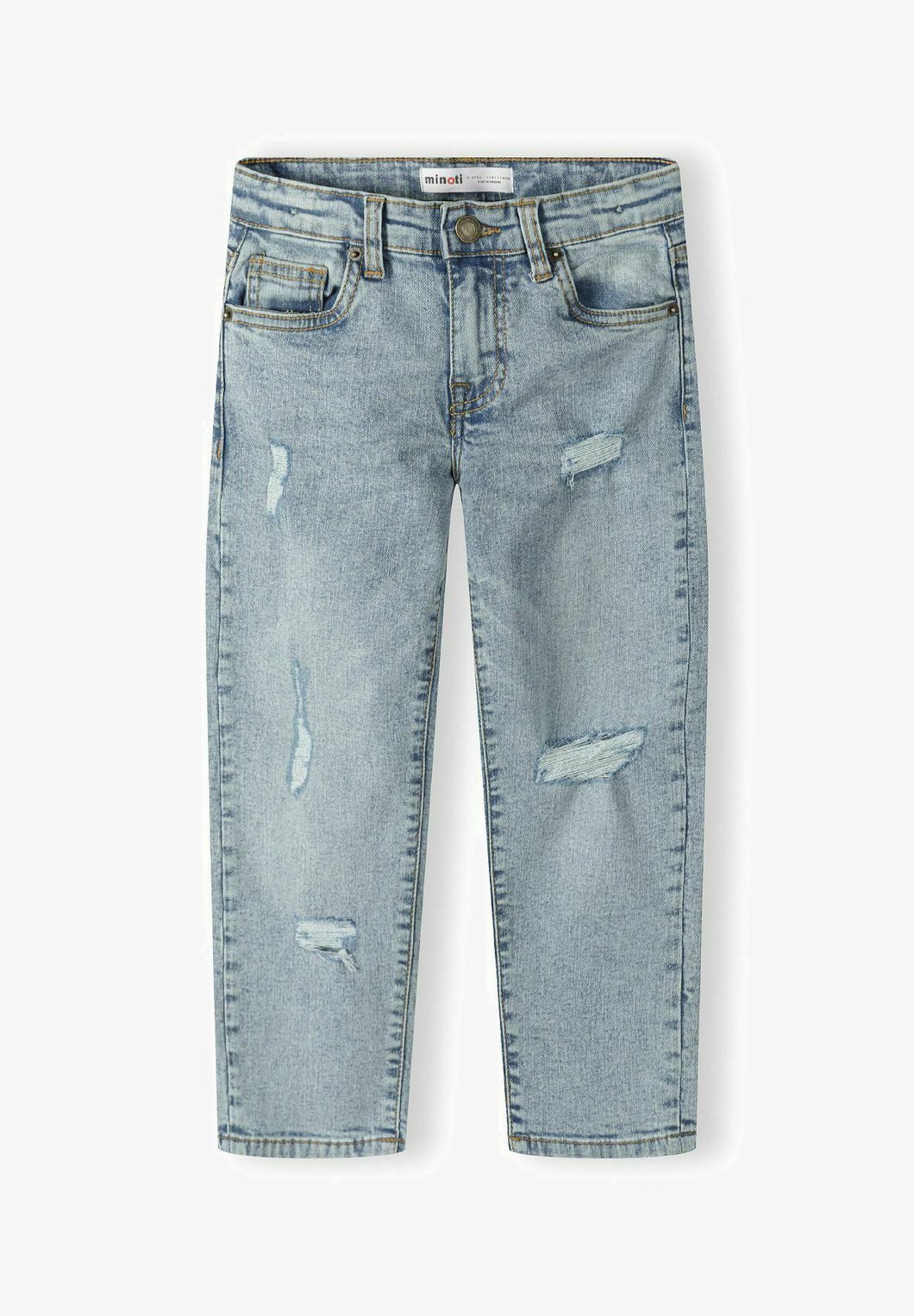 MINOTI WITH RIPS - Rechte jeans - lichtblauwe denim