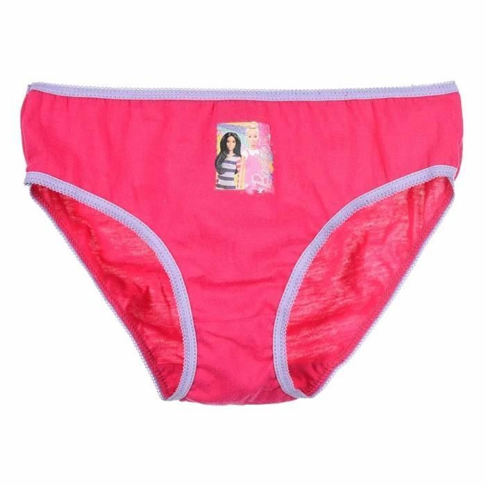 Conjunto de 3 calcinhas de algodão para meninas com estampa da Barbie.