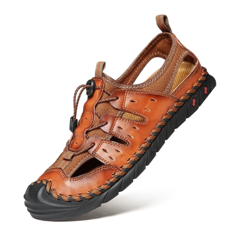 Sandales d'été pour hommes grandes tailles, sandales de plage de luxe, chaussures en cuir, sandales décontractées, pantoufles pour hommes, grandes tailles 38 à 47