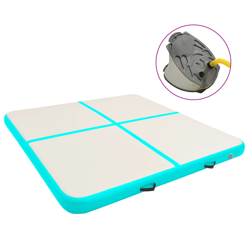  Vidaxl Napuhava gimnastička strunjača i pumpa 200x200x20 cm