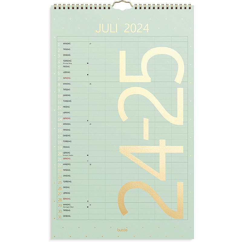 Vægkalender familiefarve