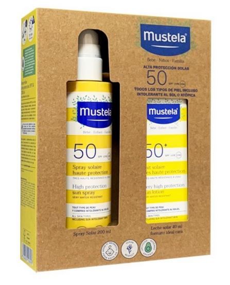 Opaľovací sprej pre deti SPF50 a opaľovací krém na tvár SPF50 Darčekové sady a balenia z lekárne