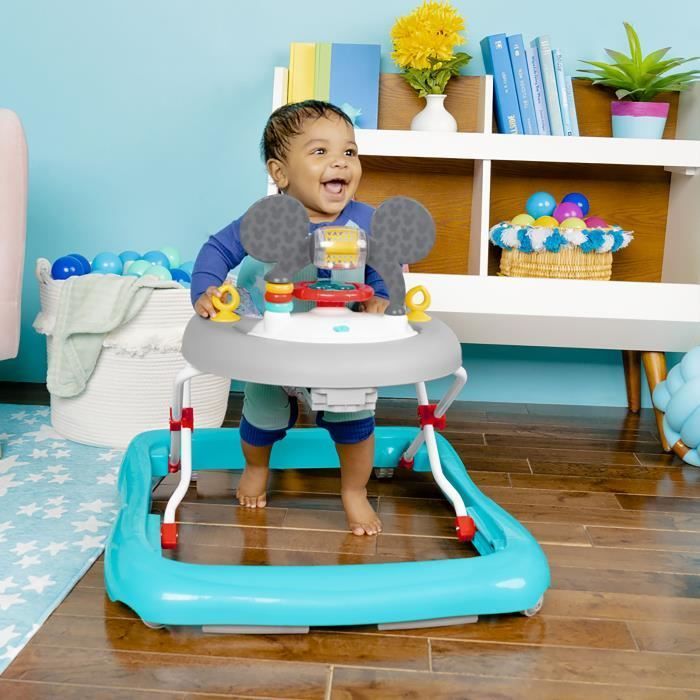 DISNEY BABY - MICKEY - 2-in-1 Convertible and Foldable Baby Walker with Built-in Removable Activity Toy, Baby Gift