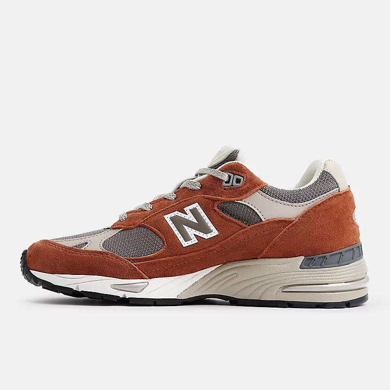 Damskie buty MADE in UK 991v1 Bajo vidriado - Sequoia z motywem sokoła i Atmosphere