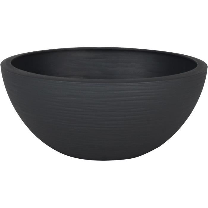 Maceta EDA Graphit Up de 25 cm de diámetro - 3,3 L - Interior/Exterior - 24,5 cm de diámetro x 10,5 cm de altura - Gris antracita