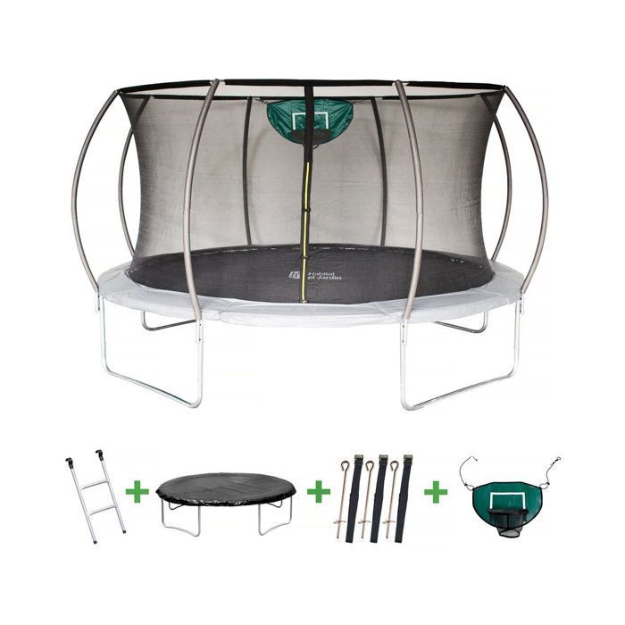 Cama elástica con red de seguridad interna 