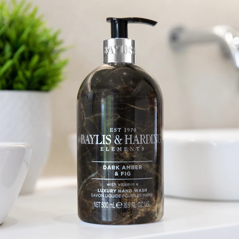 Tekoče milo za roke Baylis & Harding Elements z vonjem po temnem jantarju in figah