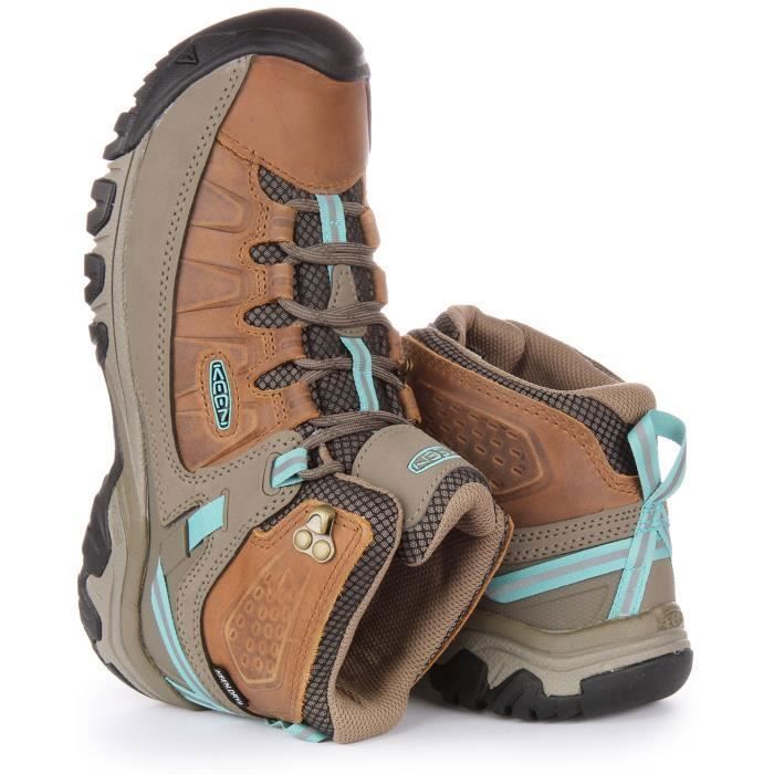 Scarpe da trekking da donna Keen Targhee III impermeabili in pelle e mesh - Marrone e blu - Taglia 38.5