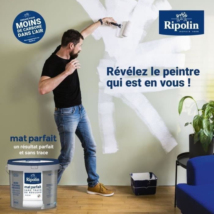 Tinta fosca perfeita para paredes e tetos - Branco fosco - RIPOLIN - 2,5 L