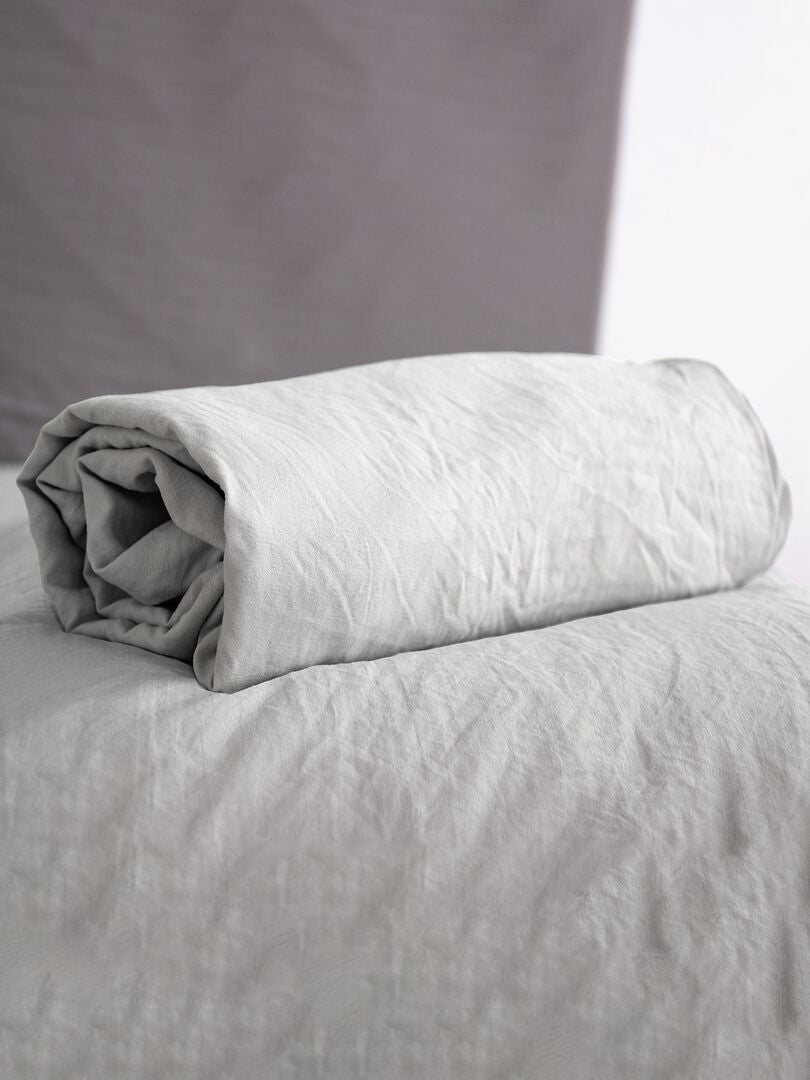 Effen hoeslaken voor tweepersoonsbed - GRIJS