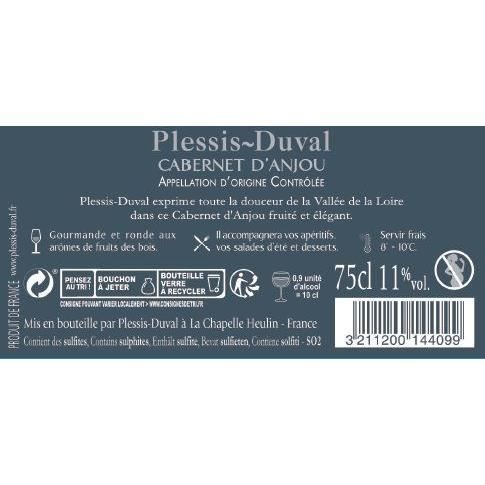 Plessis-Duval 2024 Cabernet d'Anjou - Vino rosado del Loira x6