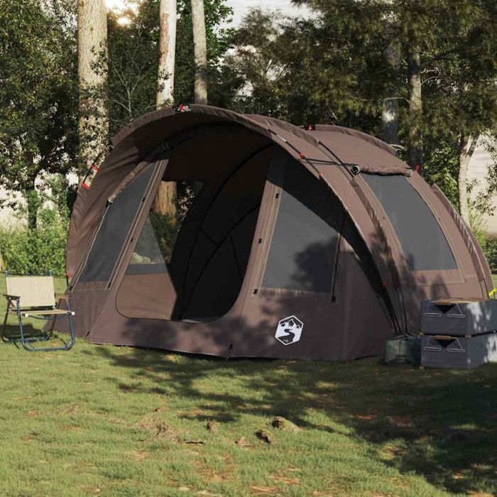 Tienda de pesca vidaXL para 2 personas, marrón, impermeable, 4009399