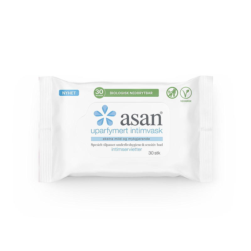 Asan Intimvåtservetter 30 st., parfymfria, Asan