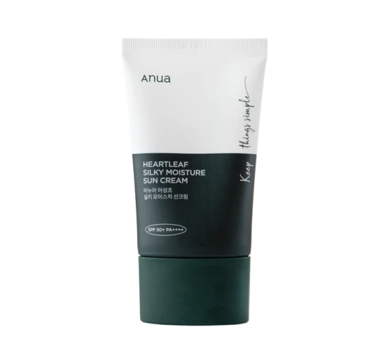 Anua Heartleaf Silky Moisture Sun Cream nawilżający krem do twarzy z filtrem SPF50  PA     50 ml