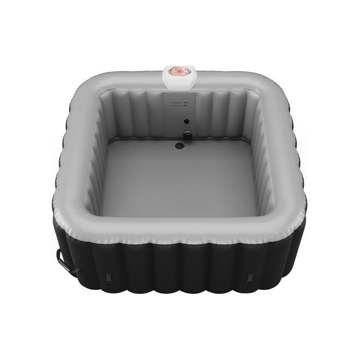 Spa hinchable cuadrado para 4 personas - 154 x 154 x 65 cm - 120 chorros de aire - Negro y gris - B-COSY II