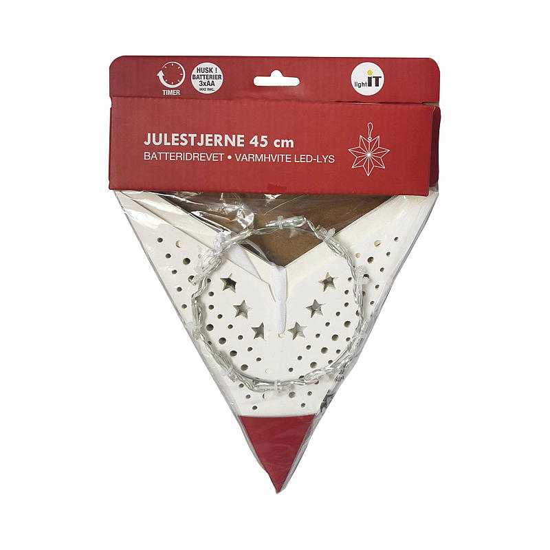Light IT julstjärna 45 cm, med LED-ljus, batteridriven