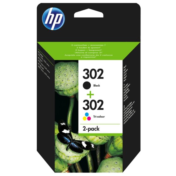 Cartușe de cerneală originale HP 302 negru/tricolor<br>3,5 ml, 3 x 4 ml