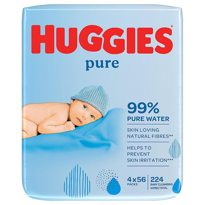 Huggies våtservetter för bebisar 4-pack Pure Huggies