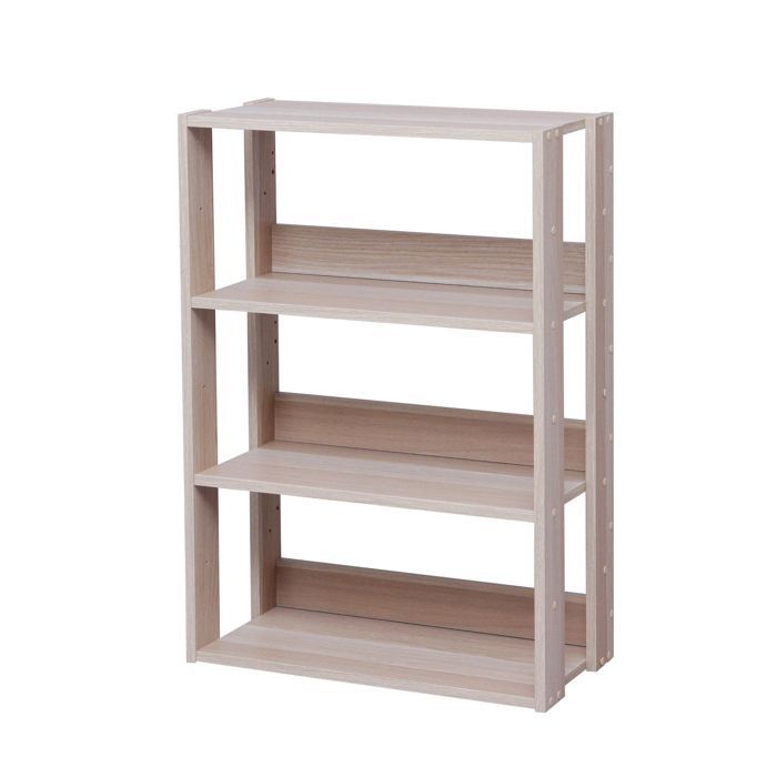 Iris Ohyama, Librería, Unidad de almacenamiento de 3 niveles/Estantes ajustables, OWR-600-Marrón claro, Ancho 29,3 x Profundidad 60 x Alto 87,9...