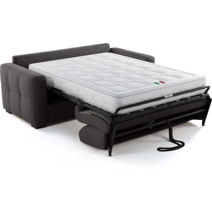 Express convertible sofa - 3-seater - EUREKA - Como 22 Graphite fabric - 200 x 102 x 95 cm