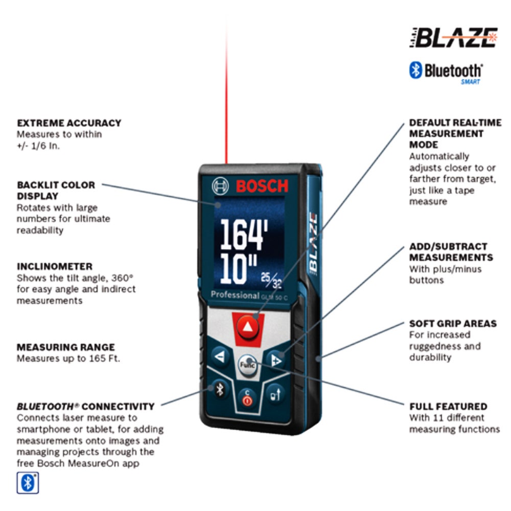 Dalmierz BOSCH 50m z Bluetooth GLM50C