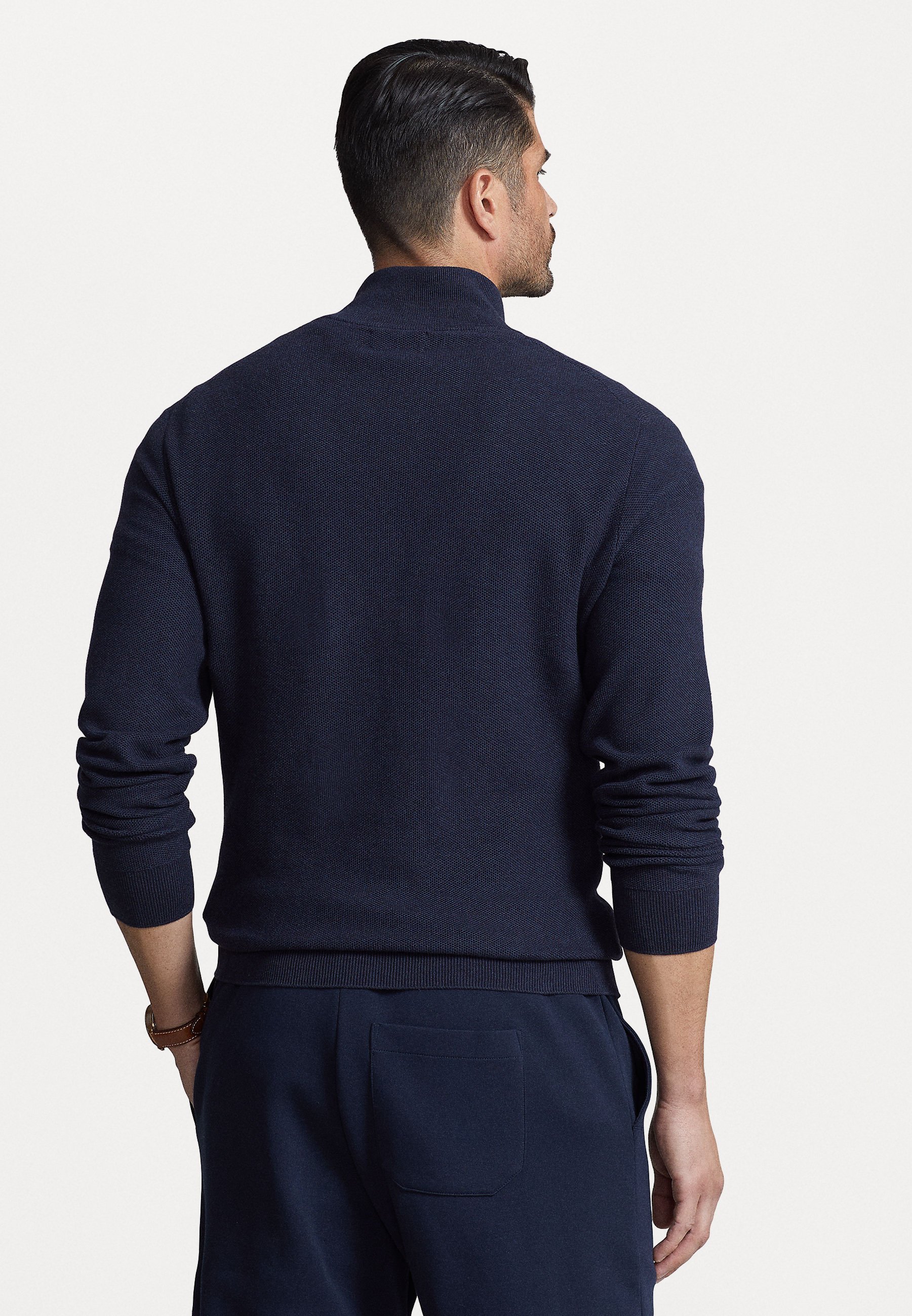 Pull Polo Ralph Lauren Grandes Tailles à quart de zip - Bleu marine chiné