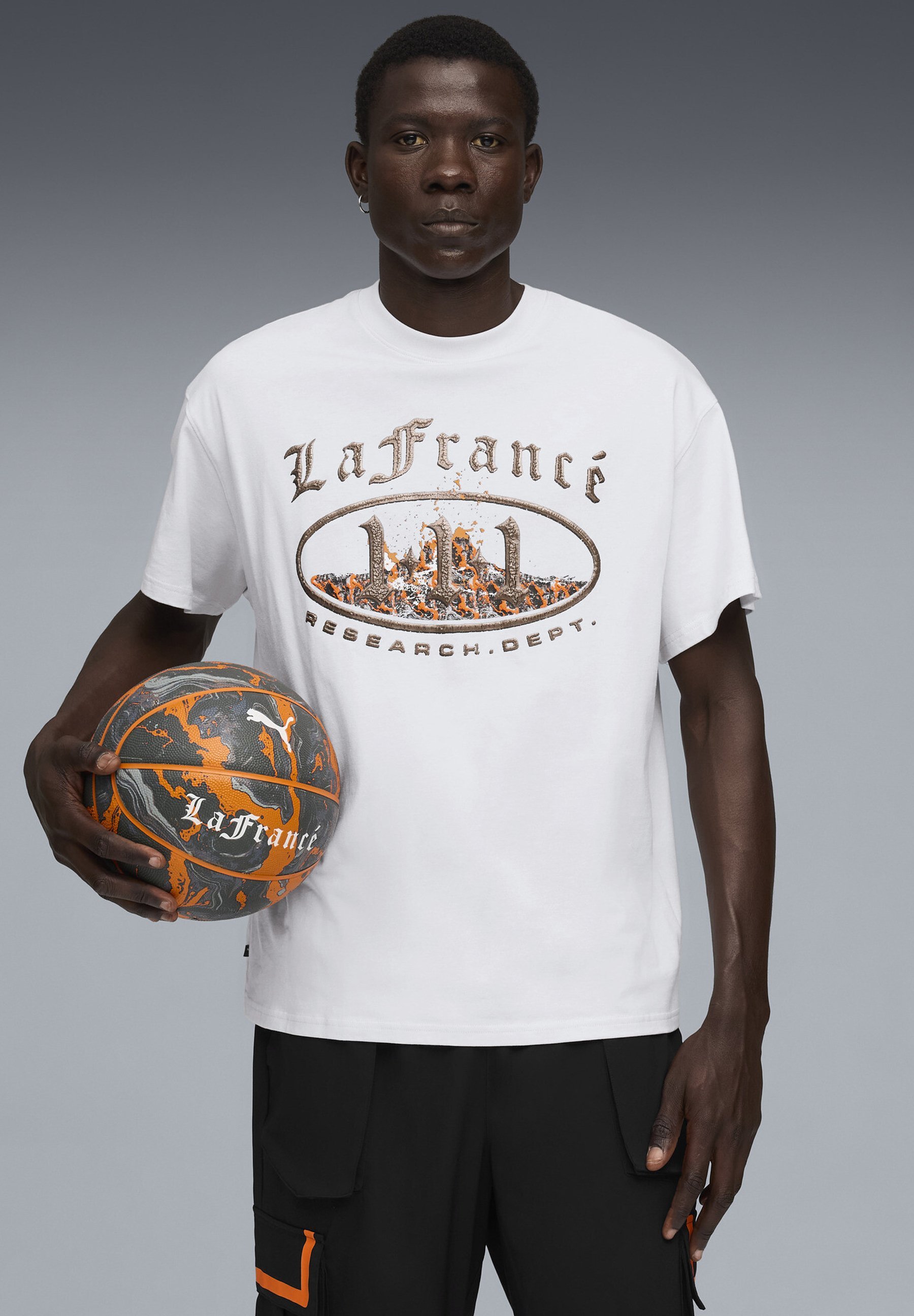 Puma LAFRANCÉ HEEM - Print-T-Shirt - Silbernebel