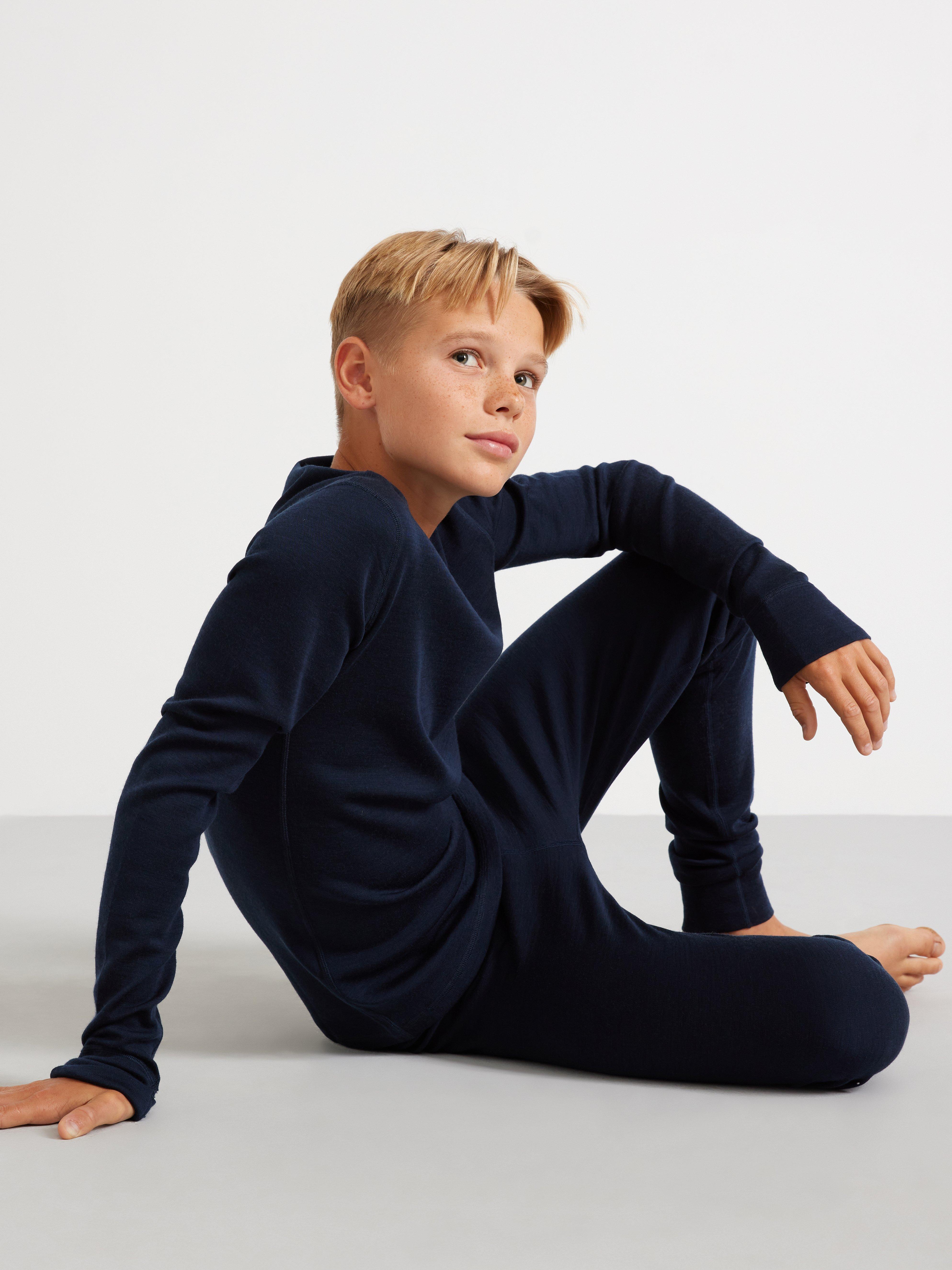 Top de lana merino azul marino