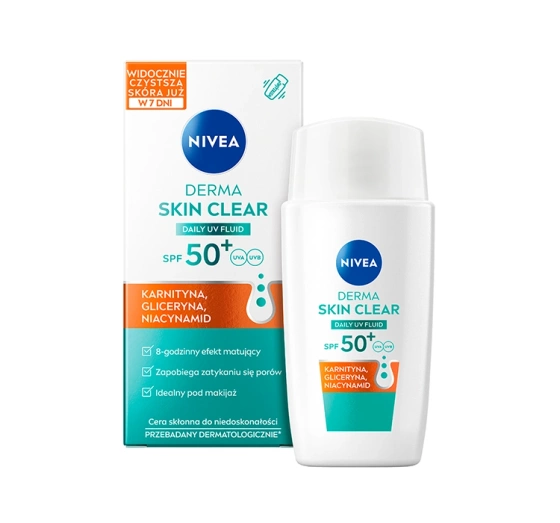 NIVEA Derma Skin Clear lekki fluid przeciwsłoneczny SPF 50  40 ml