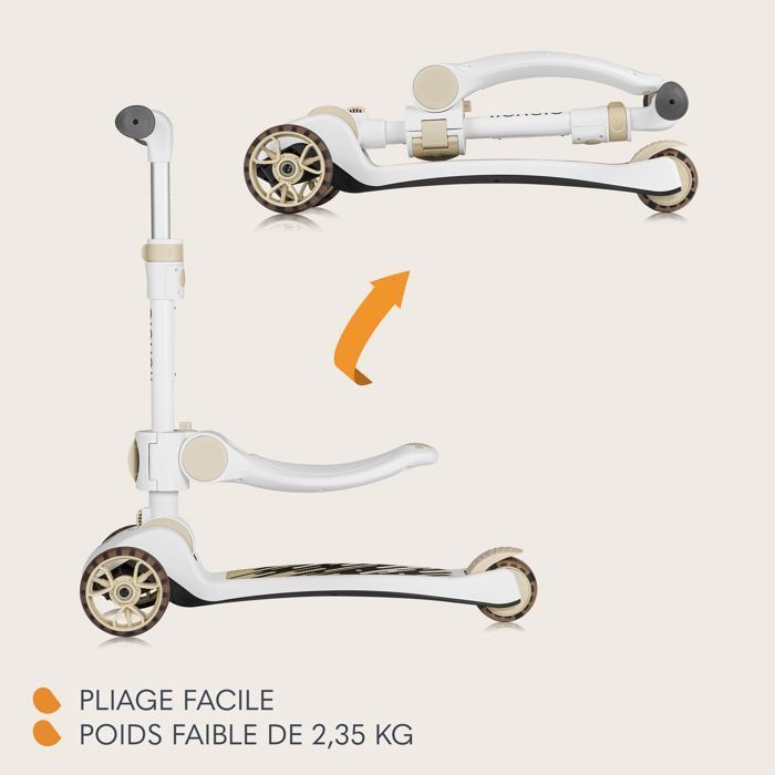 Draisienne enfant - LIONELO - Franky - Grandes roues éclairées - Pliable - Panier à accessoires
