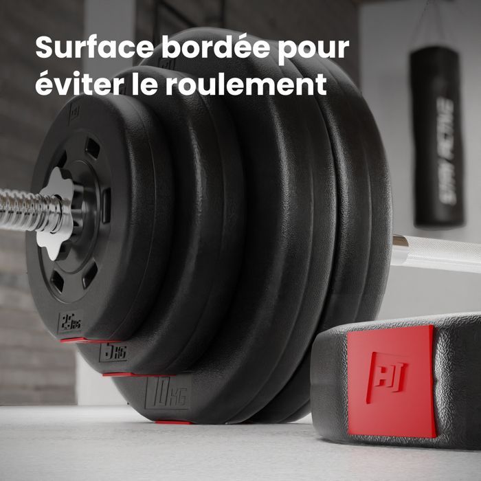 Hop-Sport 67kg Dumbbell Set, Super Curl Barbell SZ 120cm, 2x10kg, 6x5kg, 4x2.5kg Weight Plates for Strength Training