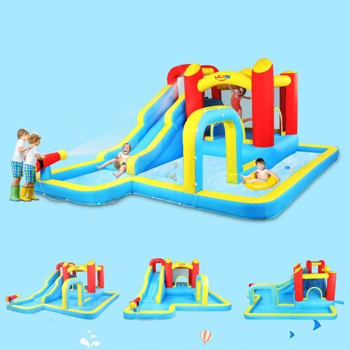 ALIGHTUP Inflatable Castle with Blower, Jumping Area/Slides/Water Cannon, 465 x 365 x 195cm