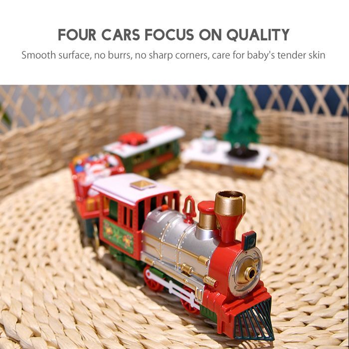 SALUTUYA Tren eléctrico navideño para niños, juego clásico de compartimentos ferroviarios, actividades y juegos.