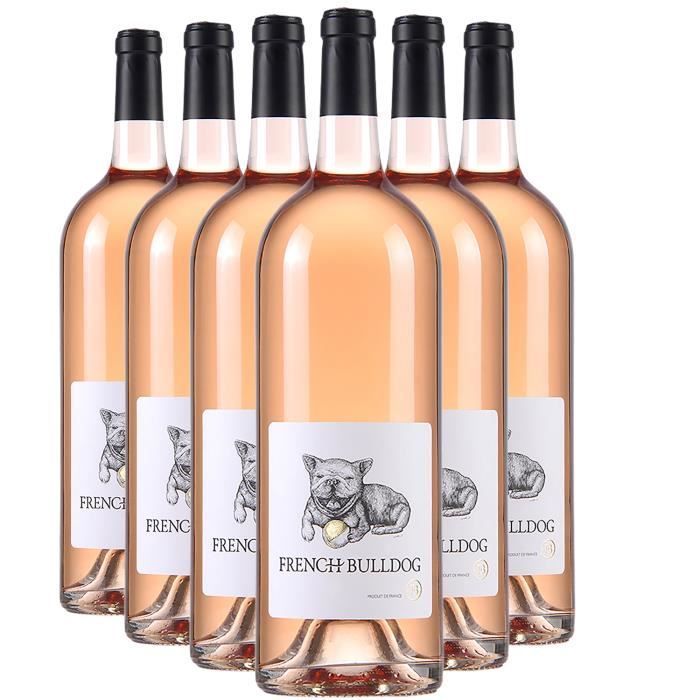 French Bulldog Magnum Rosé 2020 - Caja de 6 x 150cl - Vino rosado de Languedoc-Rosellón - Denominación de Origen Protegida Pays d'Oc