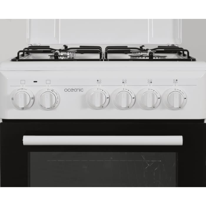 Cocina de gas OCEANIC OCEACG50GW - 4 quemadores - 49,8 x 61 x 86 cm - Blanca