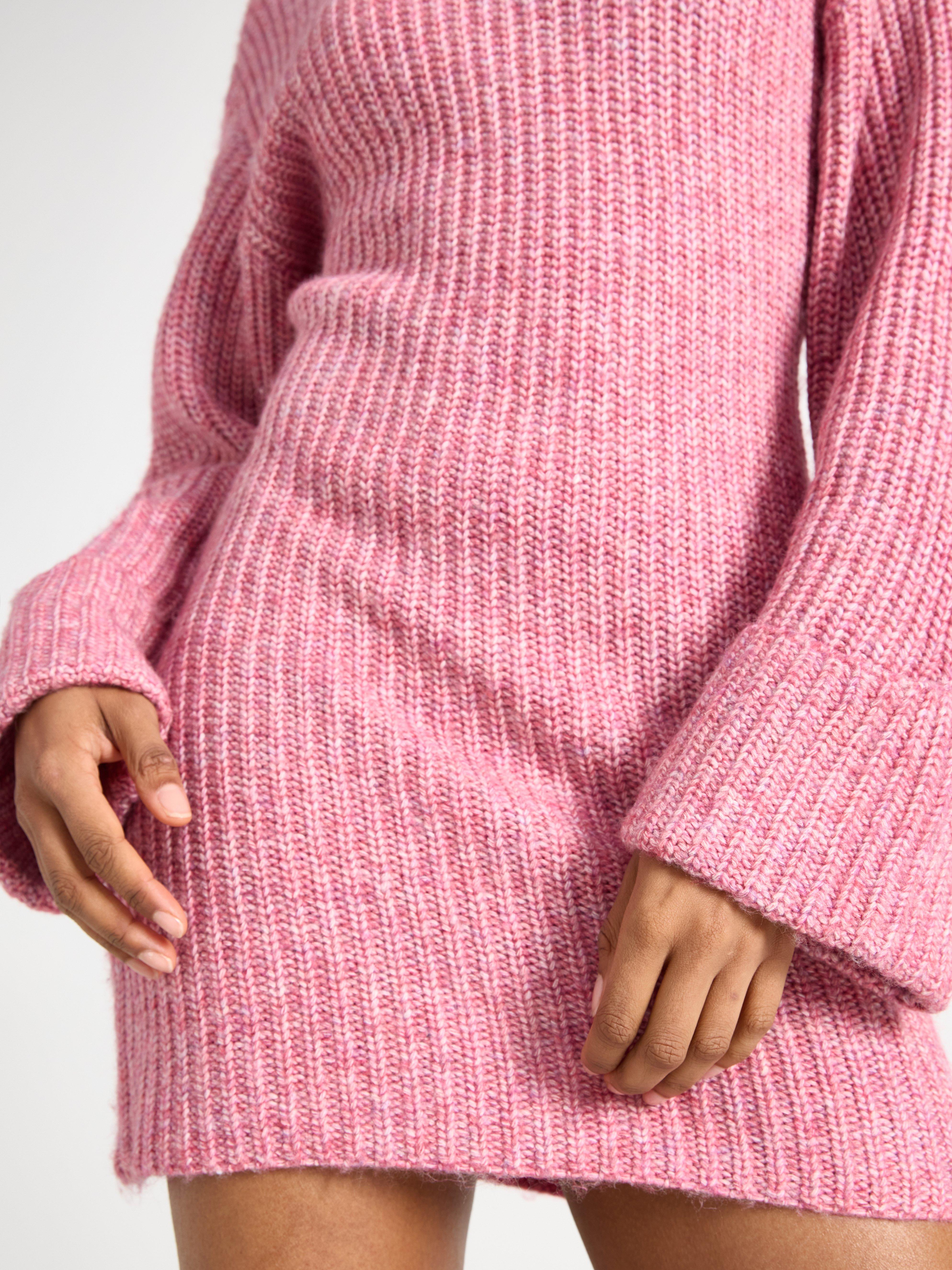 Minivestido de punto rosa