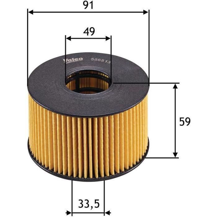 Filtro de aceite - VALEO - 586513 - FLT HUI FORD MONDEO III 2.0 DI / TDDI /