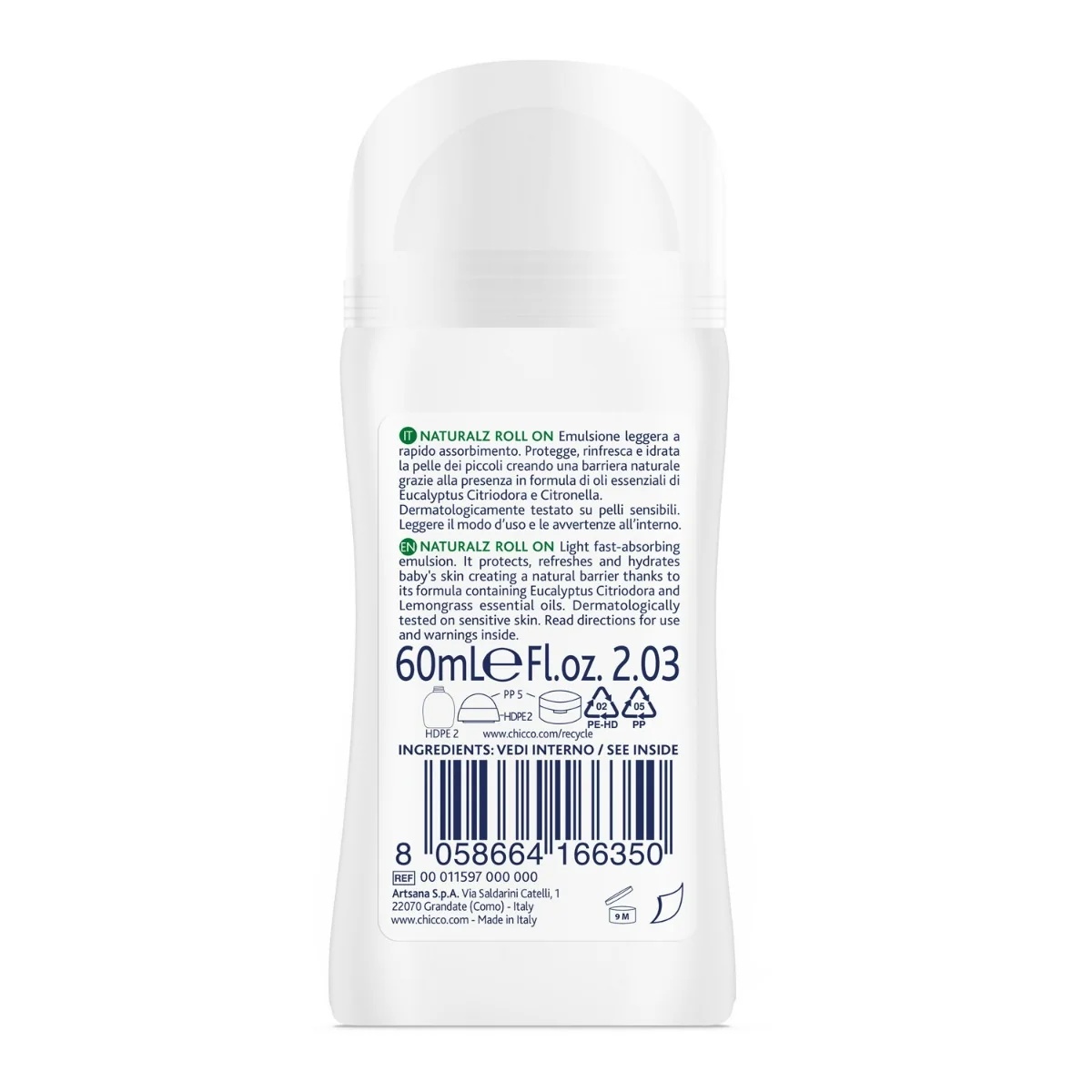 CHICCO Chicco Roll-on Citronella Naturalz 60 ml Mückenschutzmittel