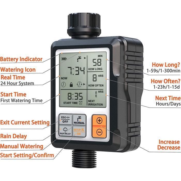 DASINKO Automatic Irrigation Timer - Connected/Child Lock Mode