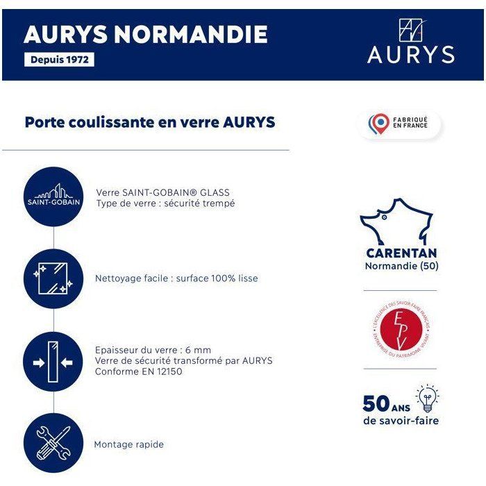 Crédence - Fond de hotte - AURYS - Verre - Extra blanc - Laqué blanc - 900*450 - 6 mm