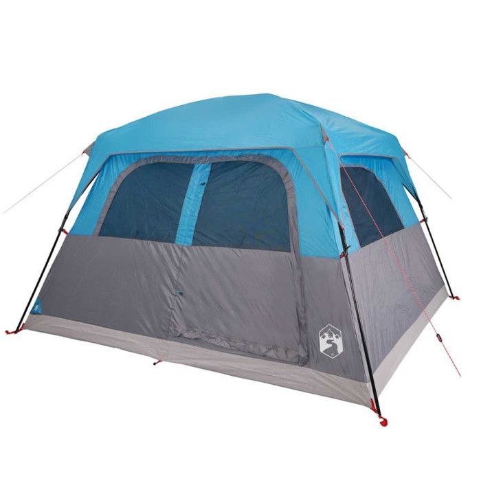 Tienda de campaña familiar vidaXL para 6 personas, color azul, impermeable, para jardín, exterior y camping, 94546