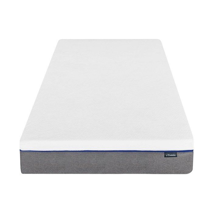 Cama eléctrica de relajación con base de láminas y colchón de espuma viscoelástica - 2 x 90 x 200 cm - Blanca - HESIODE III de YSMÉE