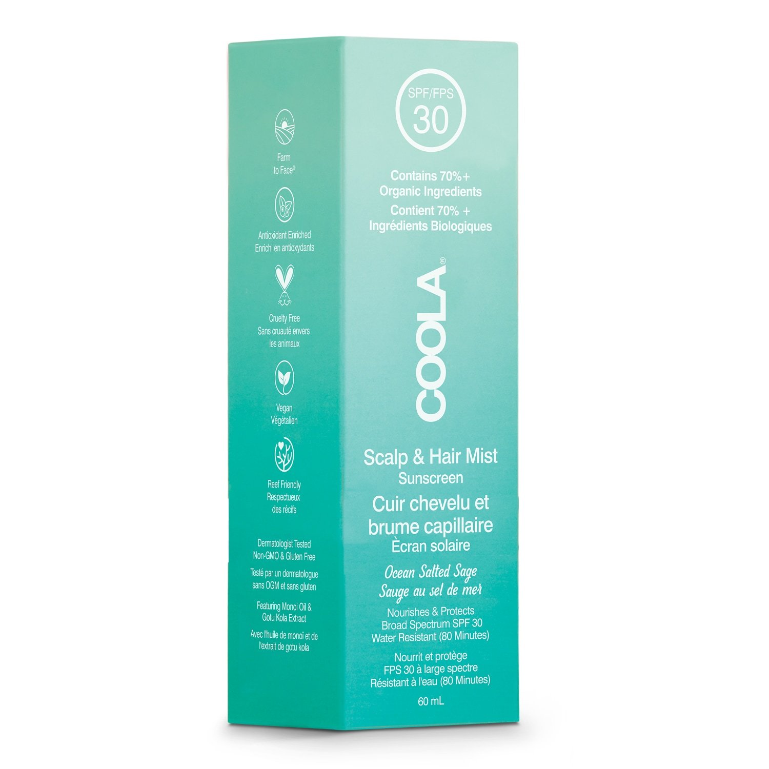 Coola UV lak za lase Classic SPF 30 organski lak za lasišče in lase - 59 ml