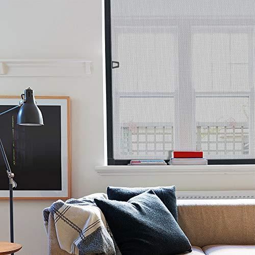 Moustiquaire - Aufun - 120 x 140 cm - Aluminium Anthracite - Gaze en Fibre de Verre - Ajustable