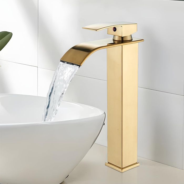 Grifo de baño tipo cascada, grifo mezclador de baño tipo cascada con orificios, cartucho cerámico.
