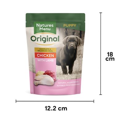 Pliculețe Natures Menu Original pentru căței cu pui și miel